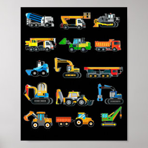Poster Máquinas para veículos escavadores de construç