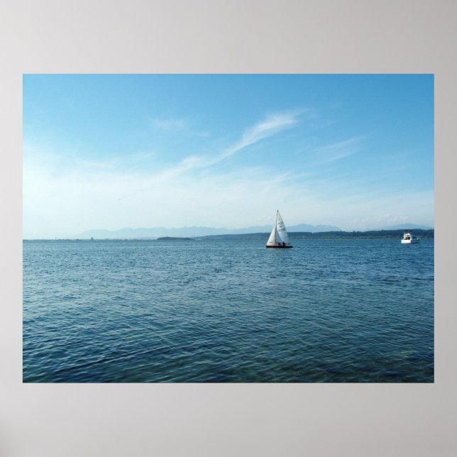 Poster mar, barcos e céu (Frente)