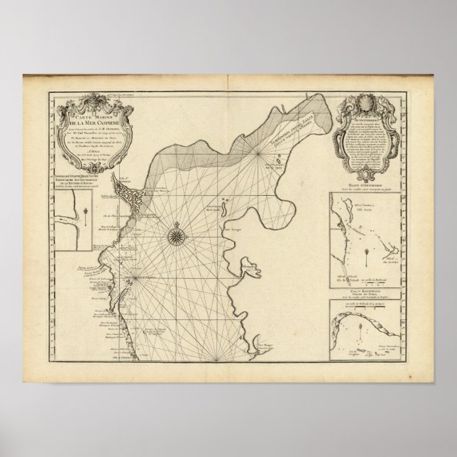 Póster Mar Cáspio e Ásia (Frente)