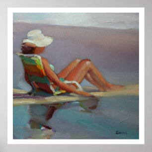 Póster Mar da primeira fila - mulher na praia