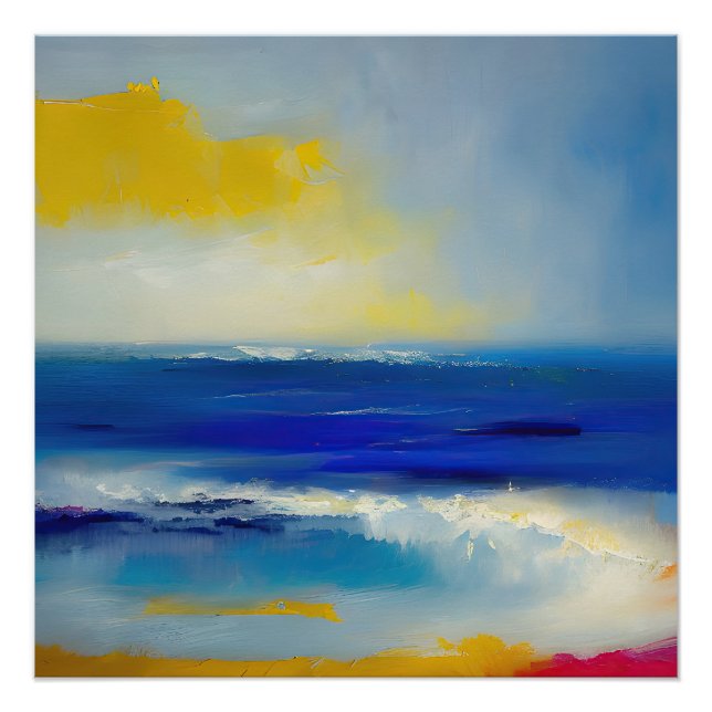 Póster Mar de abstrato 04 (Frente)