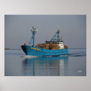 Póster Mar de Bering, barco do caranguejo no porto