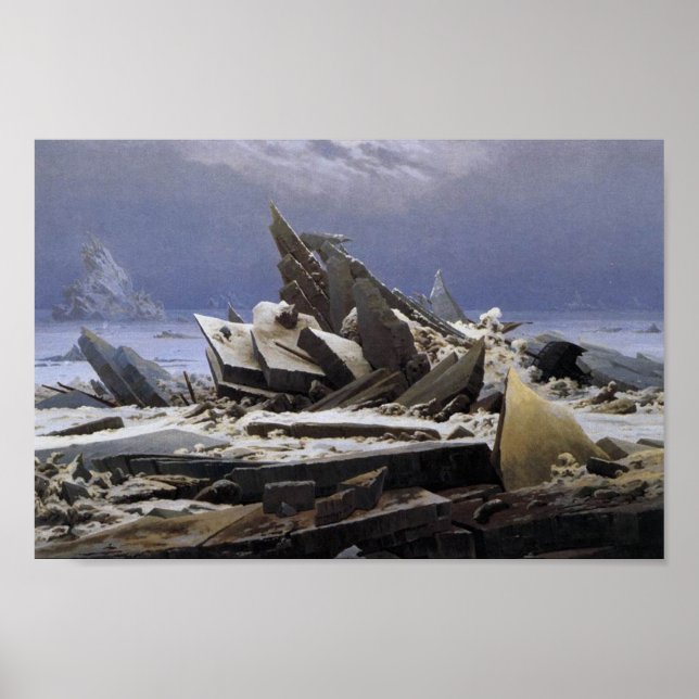 Poster Mar de Gelo por Caspar David Friedrich (Frente)
