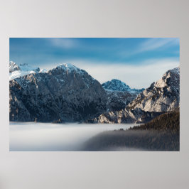 Poster Mar de nevoeiro e montanhas nevadas