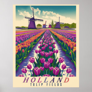 Poster Mar de Tulips - Vintage Holland