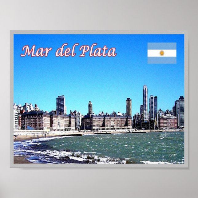 Poster Mar del Plata - Skyline - (Frente)