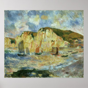 Póster Mar e Falésias de Pierre Renoir, Arte Fino Antigo