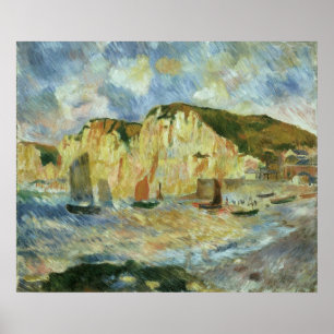 Póster Mar e Falésias de Pierre Renoir, Arte Fino Antigo
