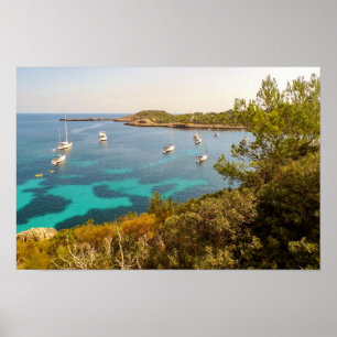 Poster Mar Mediterrâneo & Iates, Portinatx, Ibiza