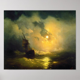 Poster Mar tempestuoso à noite, Aivazovsky