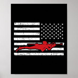 Poster Maratona de Esportes de Biatlo Esqui Bandeira Amer