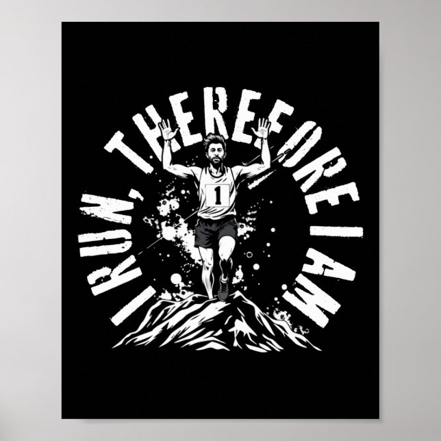 Poster Maratonista Correndo Eu Corro Então Sou S (Frente)