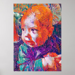 Poster maravilha aos olhos de um bebê esperto