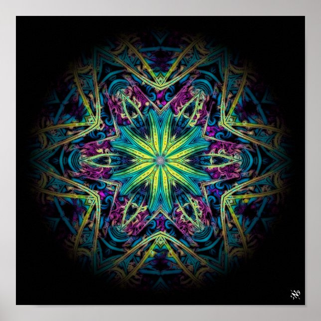 Poster Márbel de flores (série mármore) (Frente)