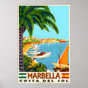 Poster Marbella Costa Del Sol Mediterrâneo Andaluzia