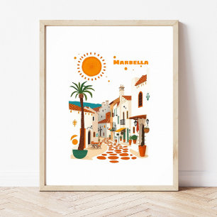 Poster Marbella Espanha férias mediterrâneo 