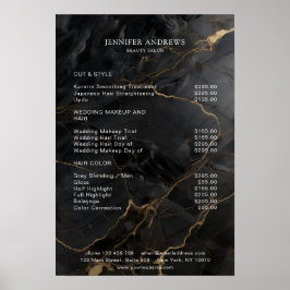 Poster Marble, Dourado de preto, Salão
