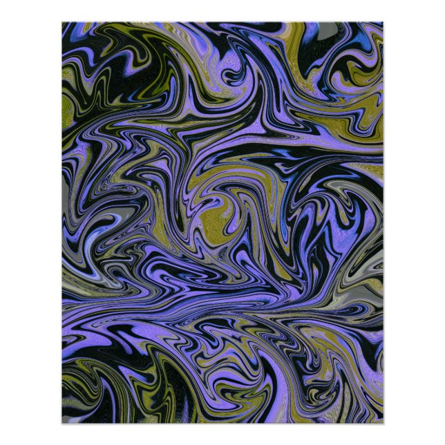 Póster Marble Forms – Violet & Gold Mystic Energy (Frente)