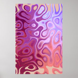 Poster Marble Slick Metallic Burgundy Beige
