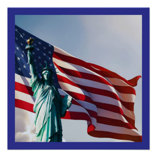 Póster Marca Americana Lady Liberty