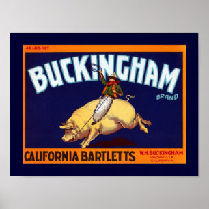 Poster Marca Califórnia Bartletts de Buckingham