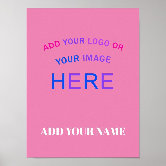 Poster Marca comercial personalizável de tendência, rosa (Frente)