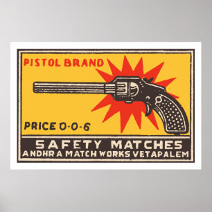 Poster MARCA da PISTOLA (cobrir indiano da caixa de
