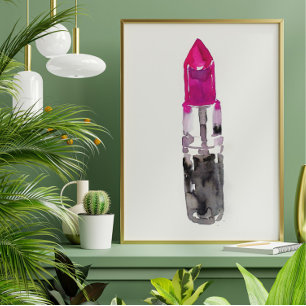 Póster Marca de criação de batom cor d'água