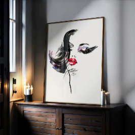 Póster Marca de maquiagem de face aquática