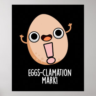 Poster Marca de ovas Funny Egg Pun Dark BG