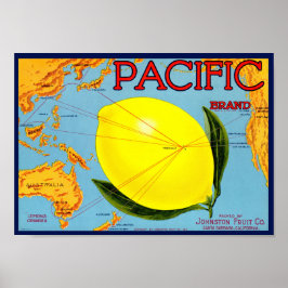 Poster Marca do Pacífico embalada por Johnston Fruta Co 1