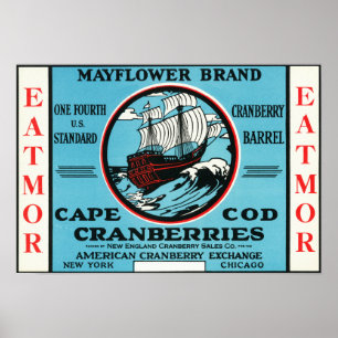 Poster Marca dos arandos de Cape Cod Mayflower Eatmor
