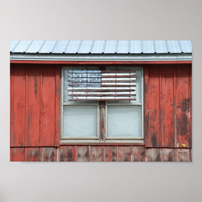 Póster Marca Wooden American em Red Barn em Vermont (Frente)