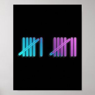 Poster Marcas de Contagem Coloridas Contando 67 Meme Gíri