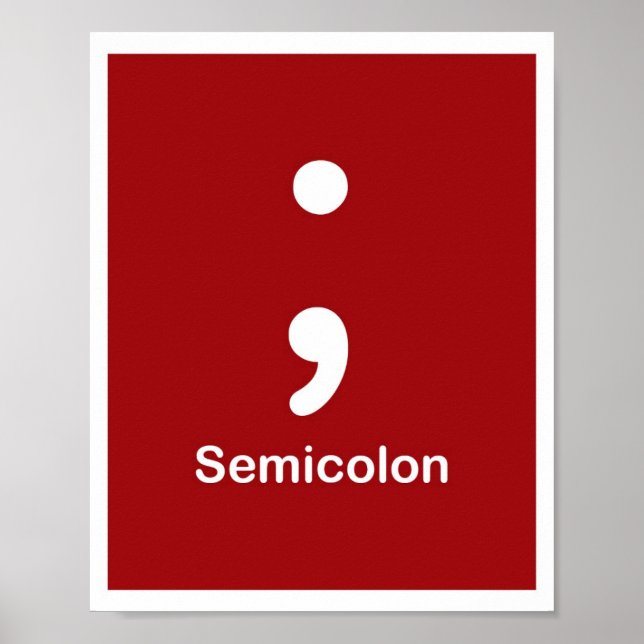Póster Marcas de Pontuação - Semicolão (Frente)