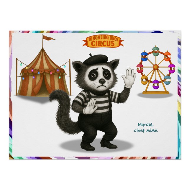 Póster Marcel, civet mime (Frente)