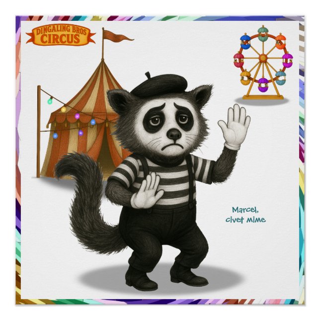 Póster Marcel, civeta mímica (Frente)