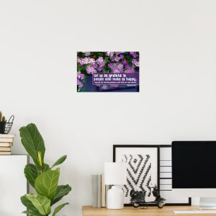 Poster Marcel Proust Inspirational Cotação "Grateful"