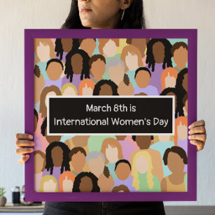 Poster March 8th is International Women's Day