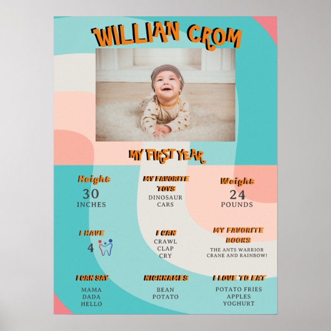 Poster Marcha-Arco-Íris Onda Abstrato de 1rua Ano Anivers (Frente)