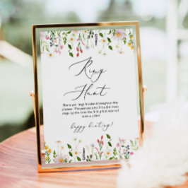 Poster Marcha de chá de panela de caça ao anel floral de