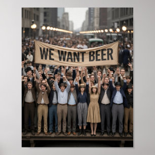 Poster Marcha de Protesto da Era da Proibição Vintage Que