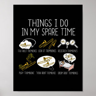 Poster Marching Banda Trombone Gift Men Jazz Music
