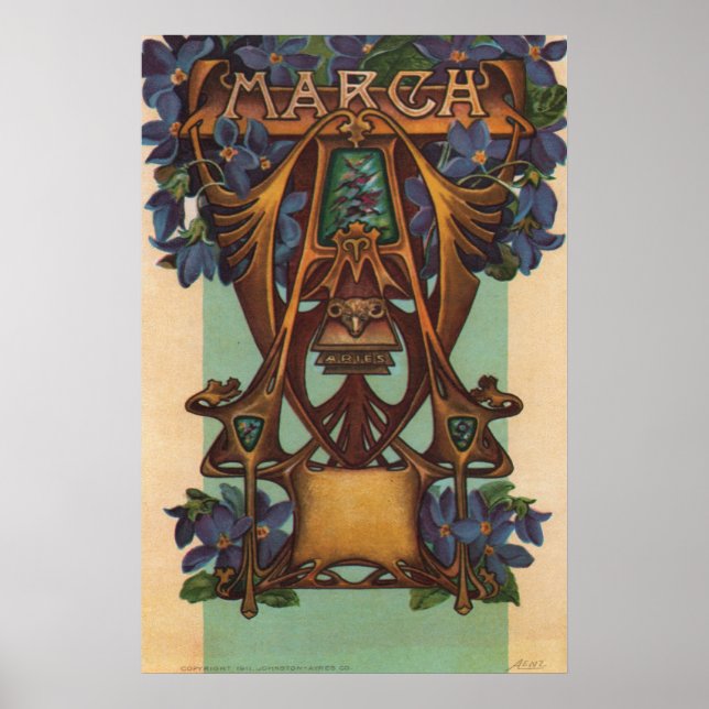 Póster Março - Áries (Frente)
