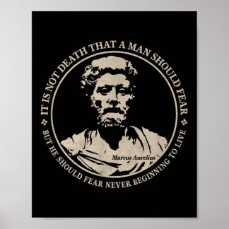 Poster Marco Aurélio Motivacional Citação Sobre Medo