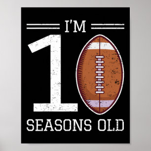 Poster Marco de 10º Aniversário Futebol Americano Rapaz 1