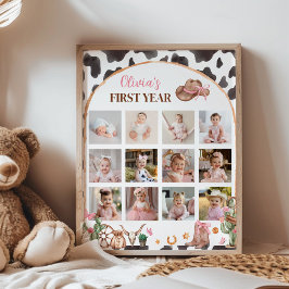 Poster Marco de Foto do Primeiro Ano Ocidental da Cowgirl