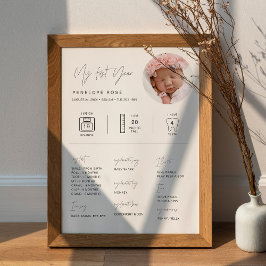 Poster Marco de primeiro aniversario AMARELO Infográfico 