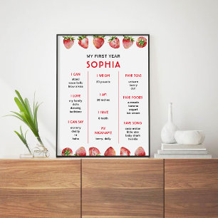 Poster Marco do Primeiro Aniversário de Morango