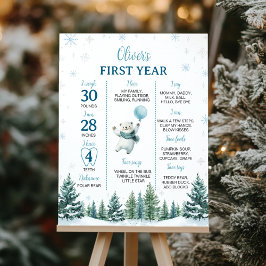 Poster Marco do primeiro aniversario do Urso Polar de inv